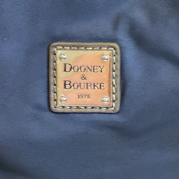 Dooney And Bourke Nylon Crossbody Small Dani Navy Blue Tan Adjustable Strap Boho - Picture 8 of 8